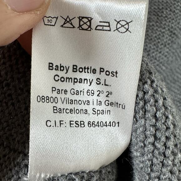 Message In The Bottle (Spain) Sweater 9 Months Gray Cotton Cashmere Cardigan - Picture 6 of 7